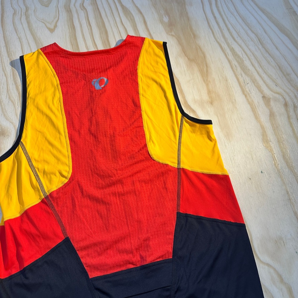 Pearl Izumi Men's SELECT Pursuit Tri Singlet Red Yellow Sleeveless Size XL